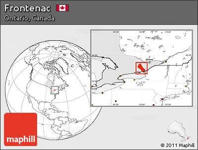 Blank Location Map of Frontenac, highlighted parent region