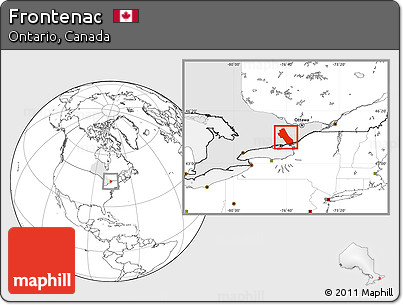 Blank Location Map of Frontenac, highlighted parent region
