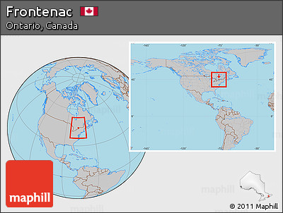 Gray Location Map of Frontenac, within the entire country