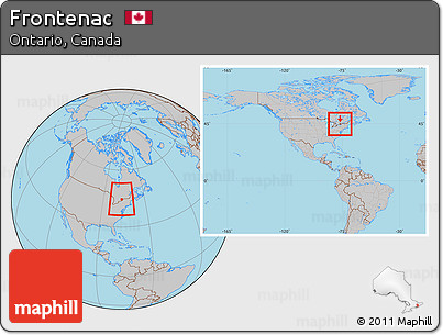 Gray Location Map of Frontenac, within the entire country