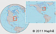 Gray Location Map of Frontenac, within the entire country