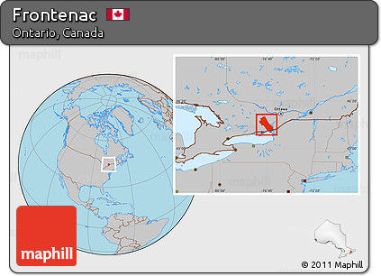 Gray Location Map of Frontenac