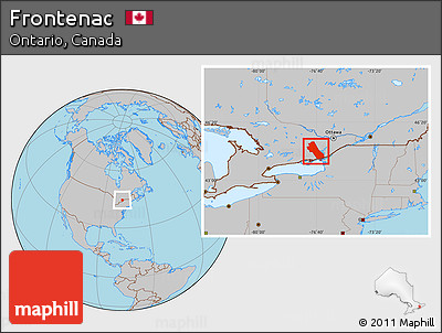 Gray Location Map of Frontenac