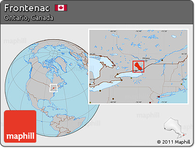 Gray Location Map of Frontenac