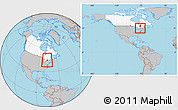 Gray Location Map of Frontenac, highlighted country, within the entire country
