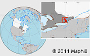 Gray Location Map of Frontenac, highlighted country, highlighted parent region