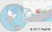 Gray Location Map of Frontenac, highlighted country