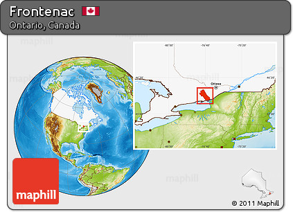 Physical Location Map of Frontenac, highlighted country