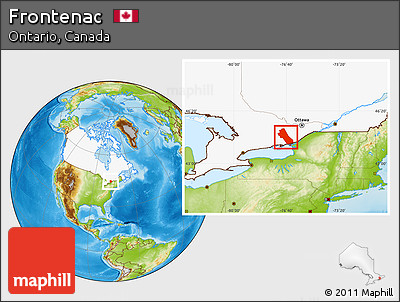 Physical Location Map of Frontenac, highlighted country