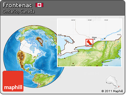 Physical Location Map of Frontenac, highlighted country