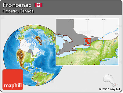 Physical Location Map of Frontenac, highlighted country, highlighted parent region