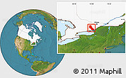 Satellite Location Map of Frontenac, highlighted country