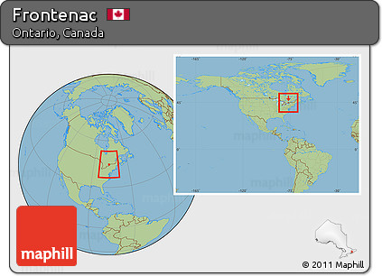 Savanna Style Location Map of Frontenac, within the entire country