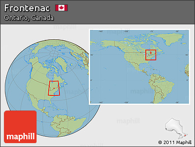 Savanna Style Location Map of Frontenac, within the entire country