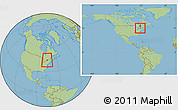 Savanna Style Location Map of Frontenac, within the entire country