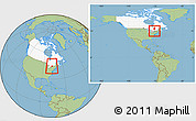 Savanna Style Location Map of Frontenac, highlighted country, within the entire country