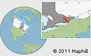 Savanna Style Location Map of Frontenac, highlighted country, highlighted parent region