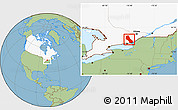 Savanna Style Location Map of Frontenac, highlighted country