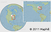 Savanna Style Location Map of Frontenac, highlighted parent region, within the entire country, hill shading