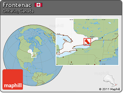 Savanna Style Location Map of Frontenac, highlighted parent region