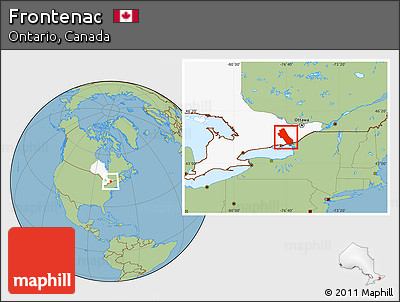 Savanna Style Location Map of Frontenac, highlighted parent region