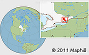 Savanna Style Location Map of Frontenac, highlighted parent region