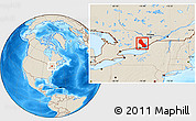 Shaded Relief Location Map of Frontenac