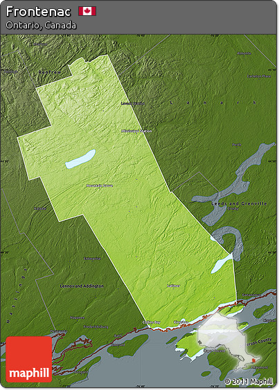 Physical Map of Frontenac, darken