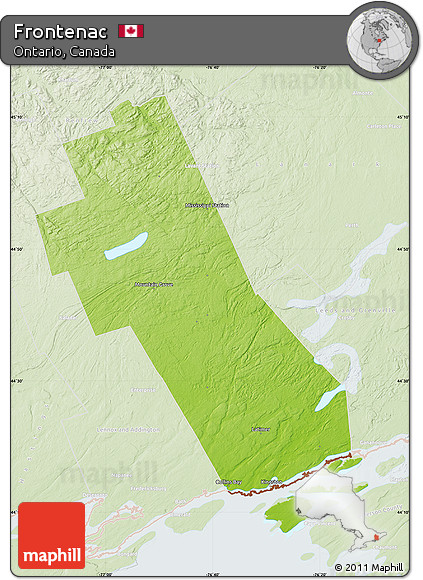Physical Map of Frontenac, lighten