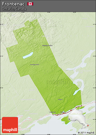 Physical Map of Frontenac, lighten