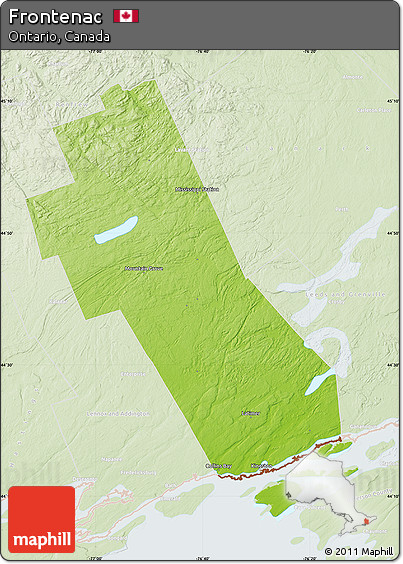 Physical Map of Frontenac, lighten