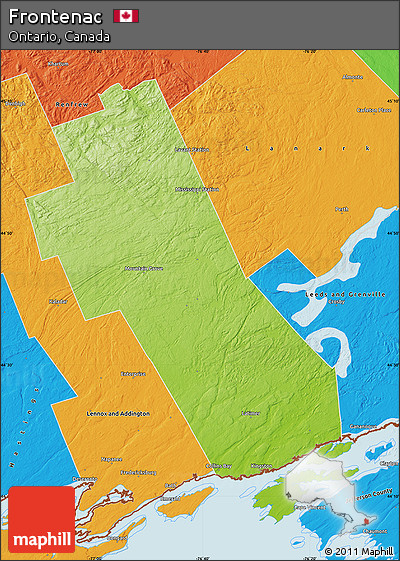 Physical Map of Frontenac, political outside