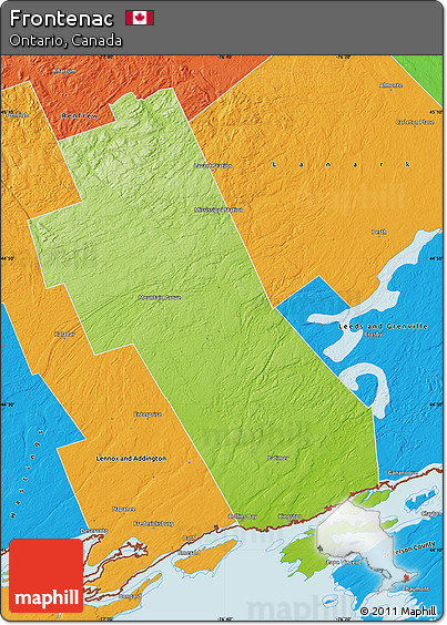 Physical Map of Frontenac, political outside
