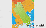 Physical Map of Frontenac, political outside