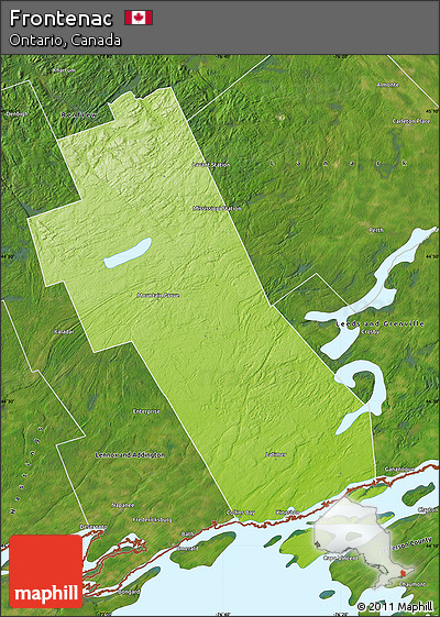 Physical Map of Frontenac, satellite outside