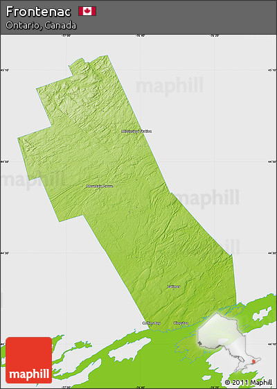 Physical Map of Frontenac, single color outside