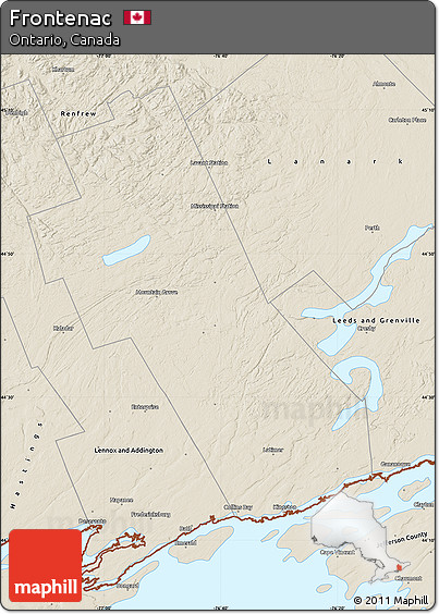 Shaded Relief Map of Frontenac