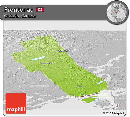 Physical Panoramic Map of Frontenac, lighten, desaturated