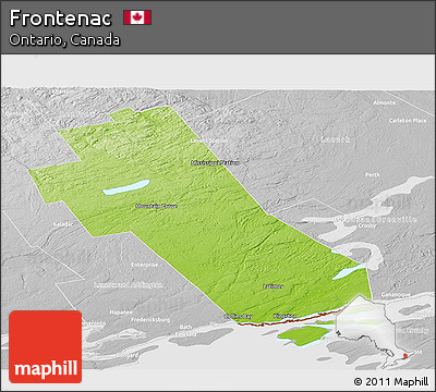 Physical Panoramic Map of Frontenac, lighten, desaturated