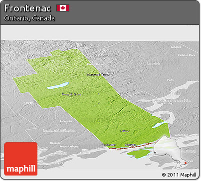 Physical Panoramic Map of Frontenac, lighten, desaturated