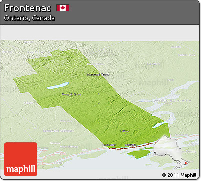 Physical Panoramic Map of Frontenac, lighten