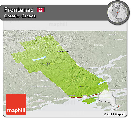 Physical Panoramic Map of Frontenac, lighten, semi-desaturated