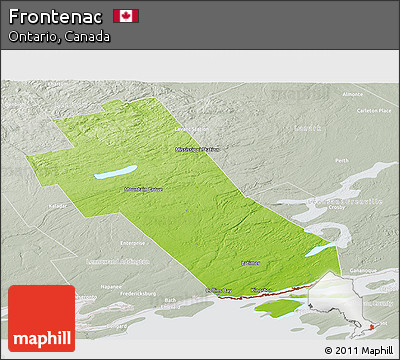 Physical Panoramic Map of Frontenac, lighten, semi-desaturated