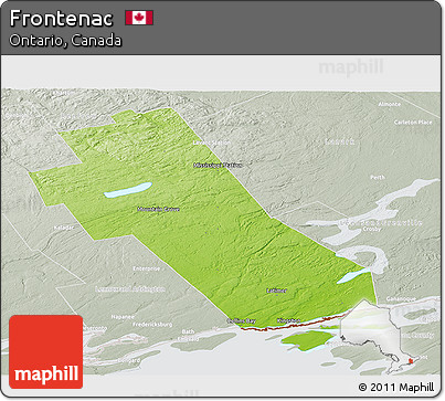 Physical Panoramic Map of Frontenac, lighten, semi-desaturated