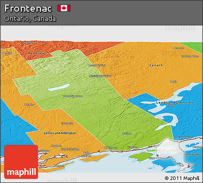 Physical Panoramic Map of Frontenac, political outside