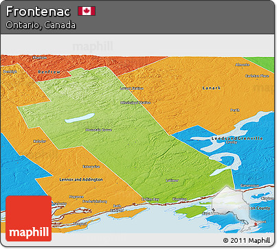 Physical Panoramic Map of Frontenac, political outside