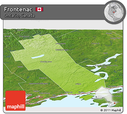 Physical Panoramic Map of Frontenac, satellite outside