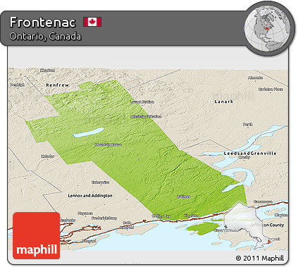 Physical Panoramic Map of Frontenac, shaded relief outside