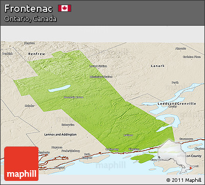 Physical Panoramic Map of Frontenac, shaded relief outside