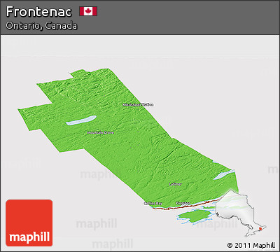 Political Panoramic Map of Frontenac, cropped outside
